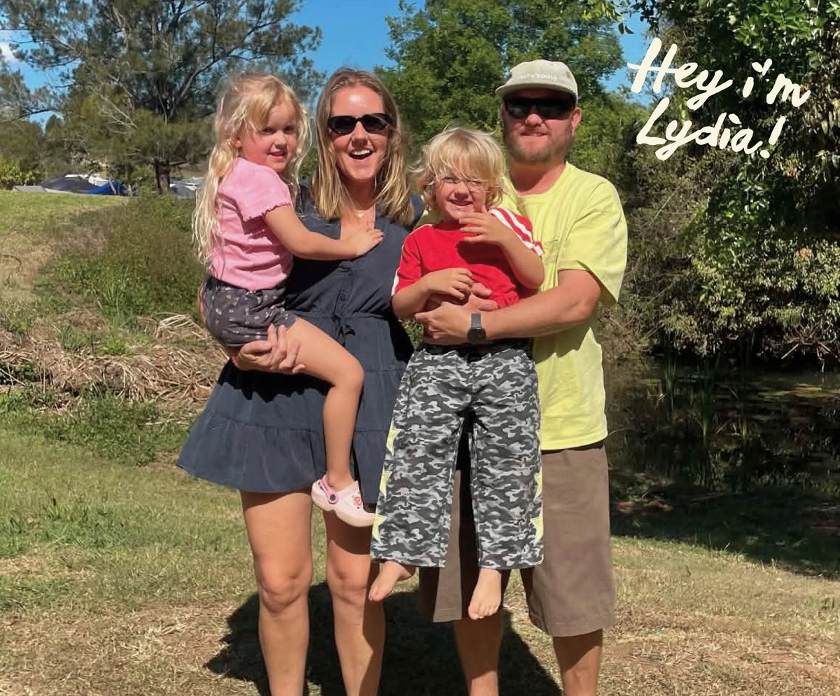 Lydia, founder of OUT YNDR CLUB, with her family