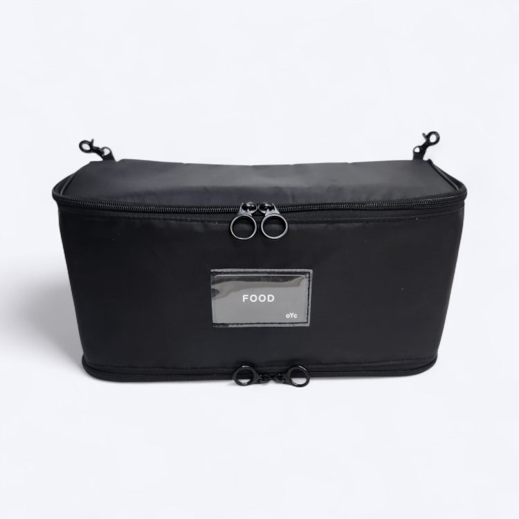 OUT YNDR CLUB Medley baby bag, lunch cooler bag food pod with zipper top and bottom, front view