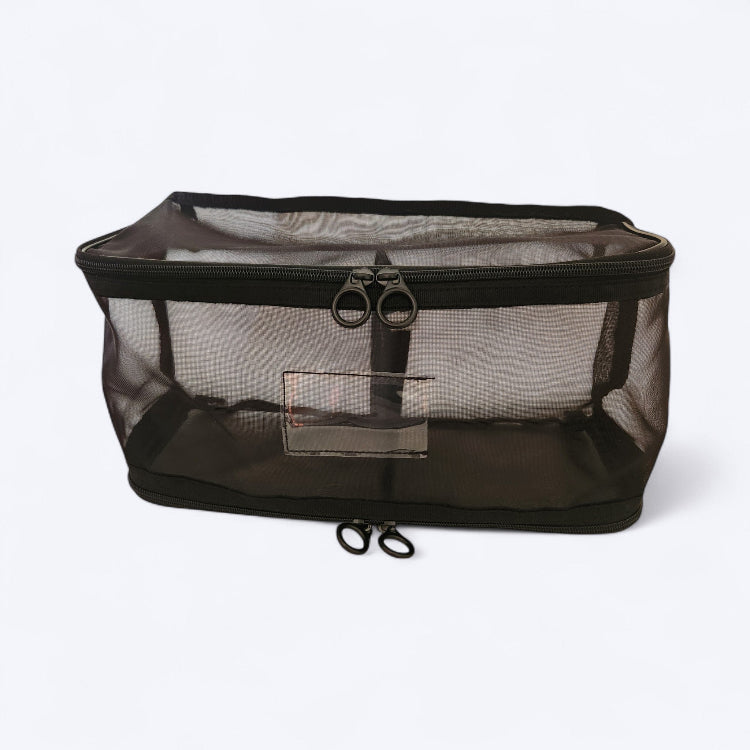 OUT YNDR CLUB Medley nappy bag bag pocket compartment, black mesh pod, front view